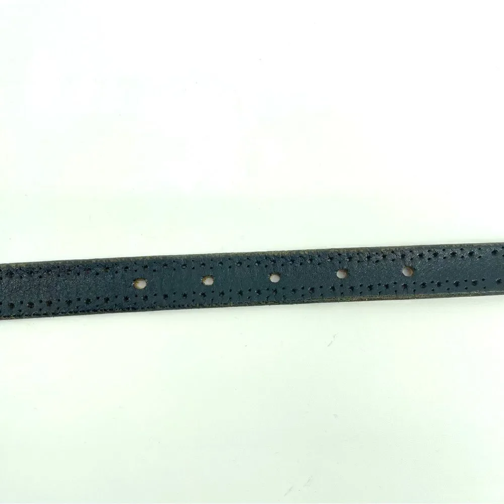 Banana Republic Women’s Black Genuine Italian Leather 184731 Skinny Belt Large